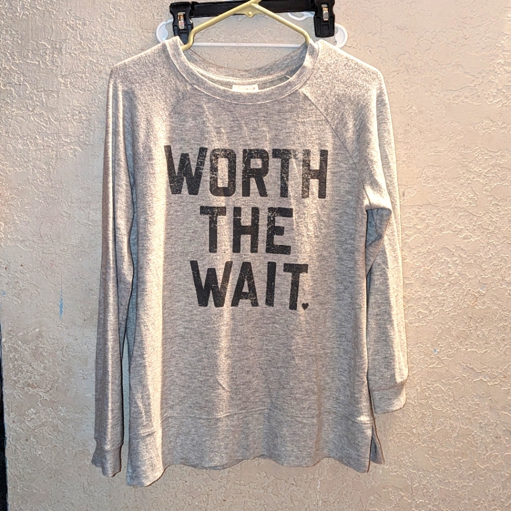 "Worth the wait" maternity shirt Small